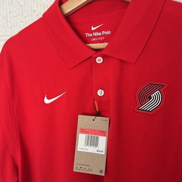 NBA PORTLAND TRAILBLAZERS NIKE MEN’S POLO SHIRT - SIZE LARGE - Picture 4 of 9